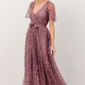 Baltic Born long lavender tie waist dress
